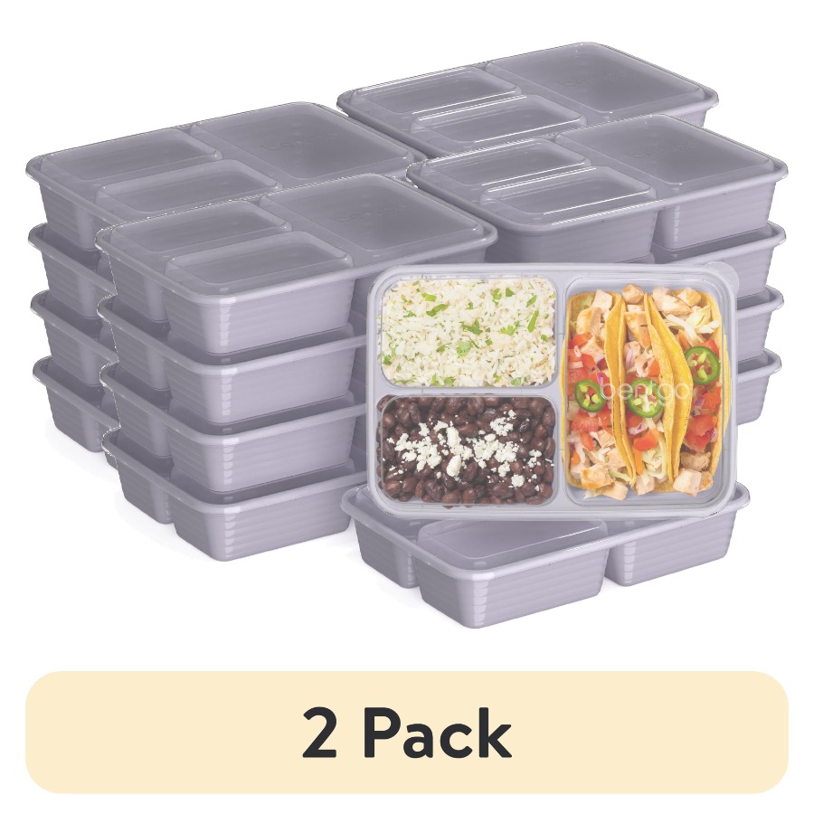 Meal Prep Freezer - 2-Pack 3-Compartment Meal Prep Containers with
