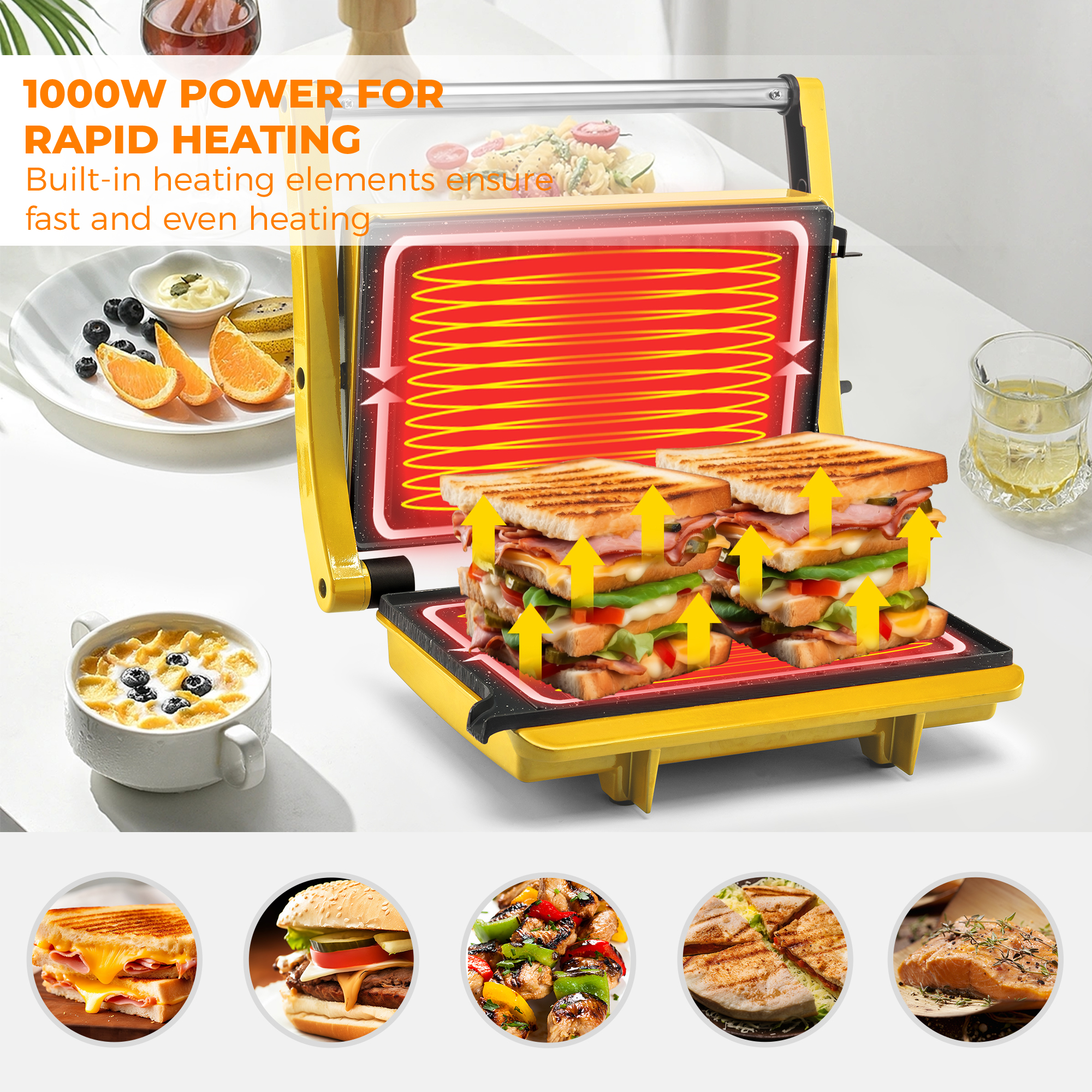 Breakfast Sandwich Press - Panini Sandwich Breakfast Maker Presses and