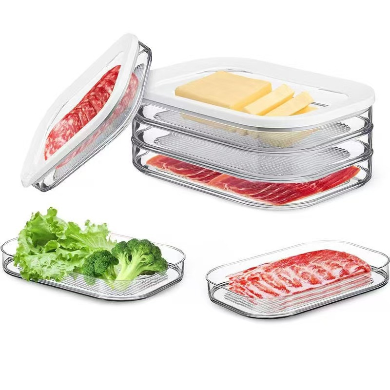Meal Prep Cold Lunches - 3-Layer Vertical Stackable Meat Storage Containers