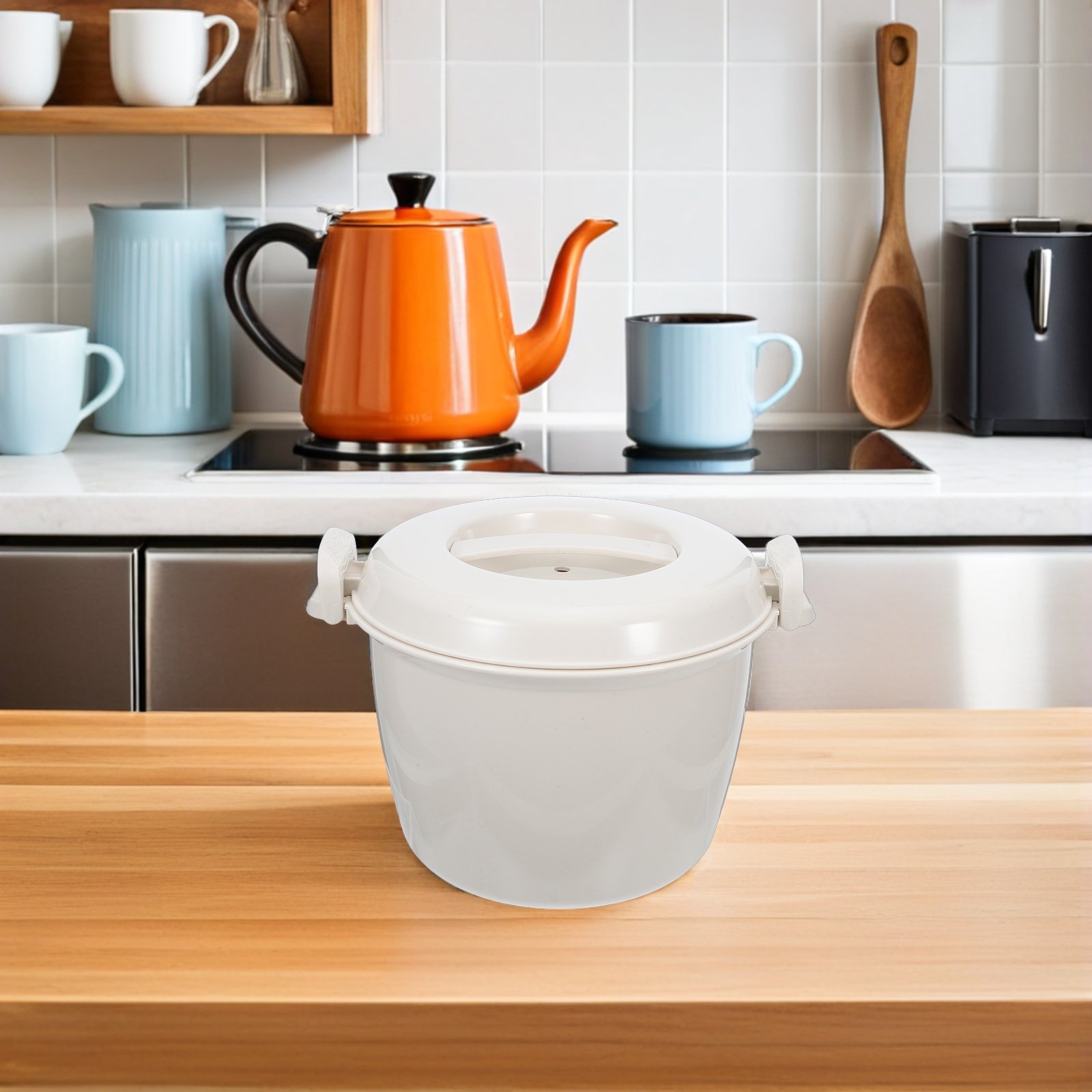 Meal Prep With Rice - Microwave Rice Cooker 2600Ml Leakproof Portable