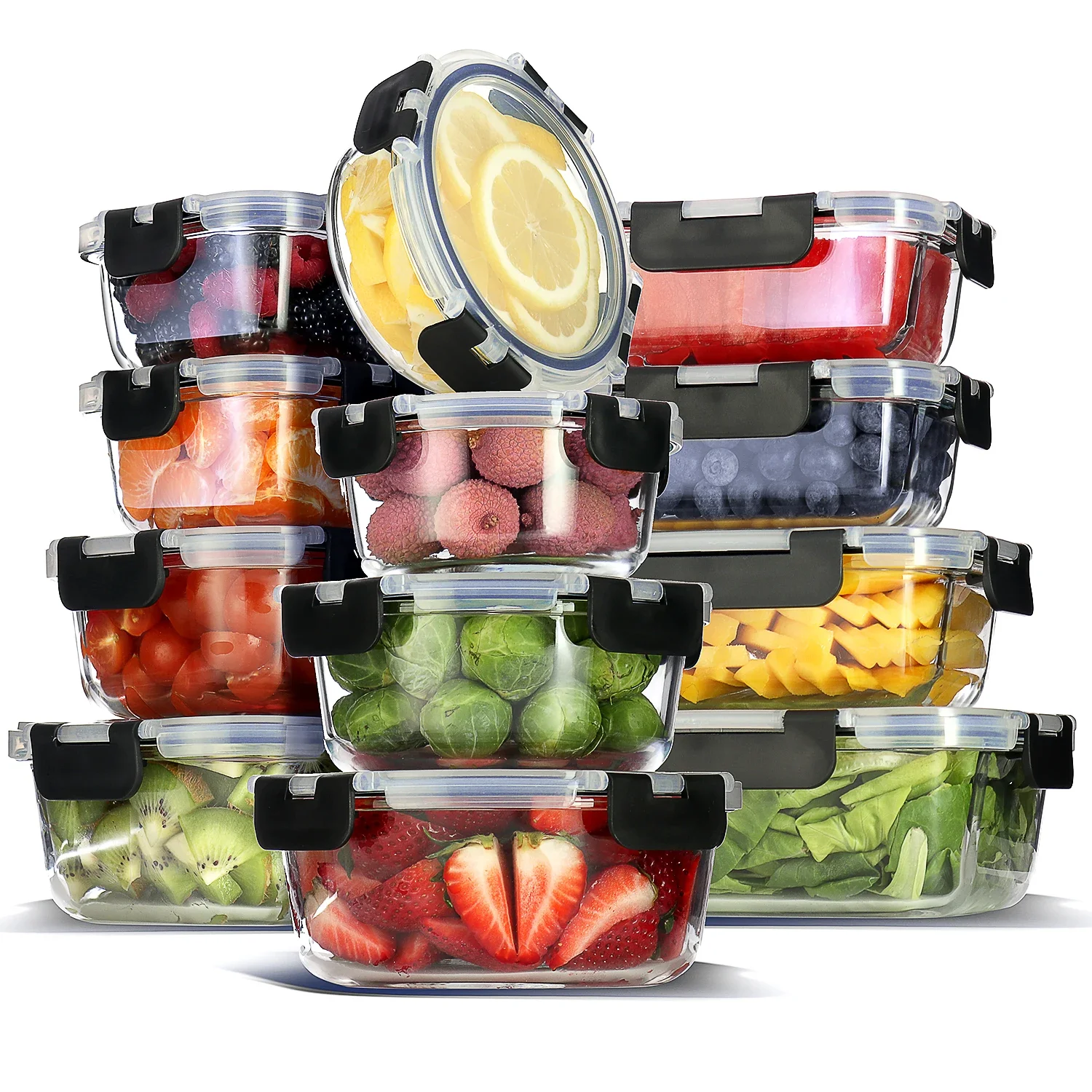 Meal Prep Freezer - Glass Food Storage Containers with Lids,