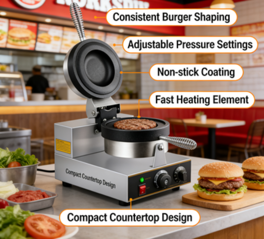 Breakfast Sandwich Press - 3-in-1 Breakfast Maker Burger Press Waffle