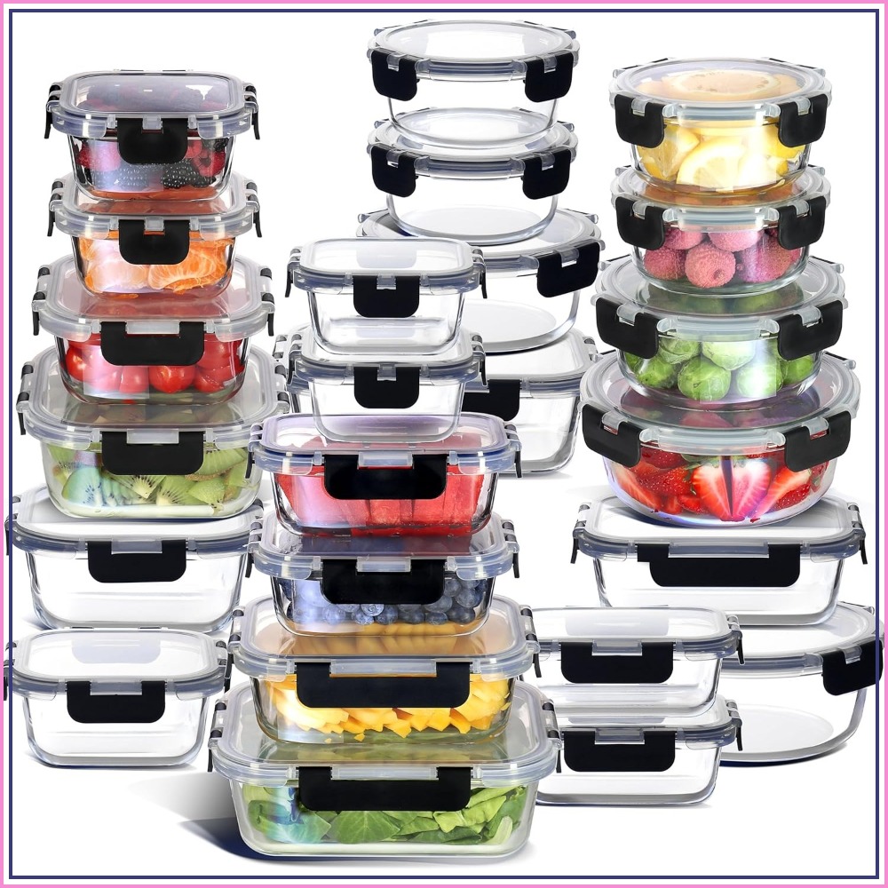 Meal Prep Freezer - 48pc Glass Food Storage Containers with