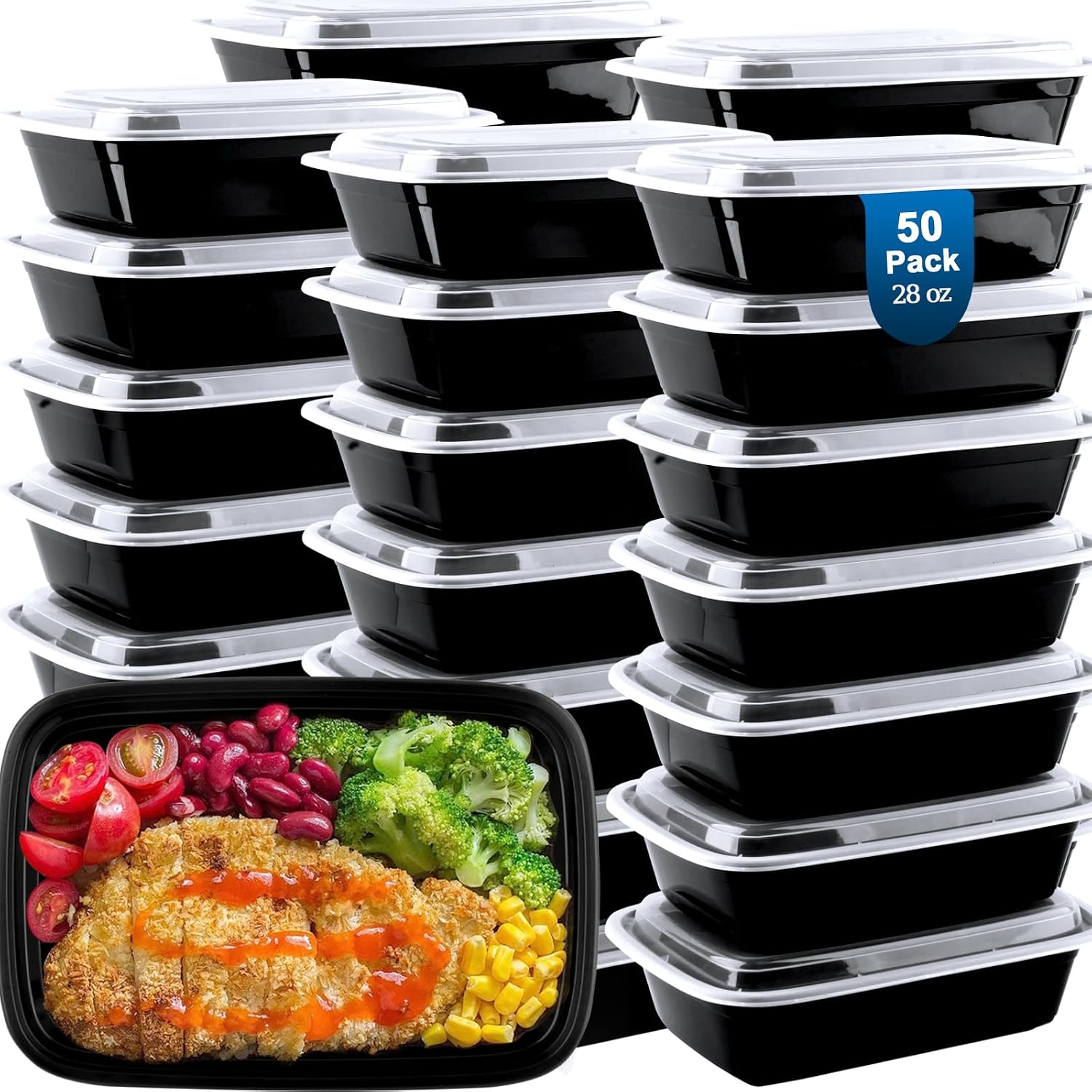 Meal Prep Freezer - 50 Pack 28 oz Meal Prep