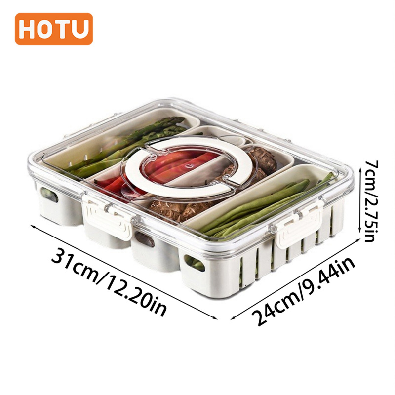 4-Section HOTU Fridge Containe - Meal Prep Veggie review and price