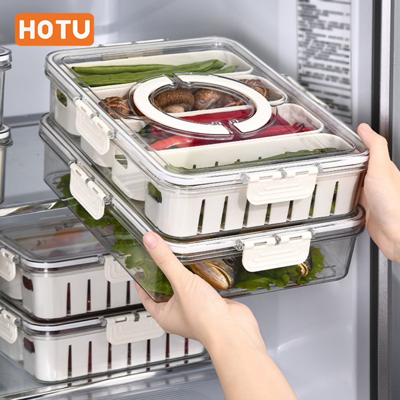 4-Section HOTU Fridge Containe - Meal Prep Veggie review and price
