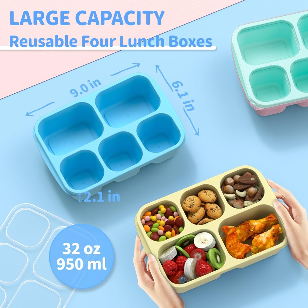 Bento Box Adult Lunch Box - 4  - Meal Prep Yellow review and price