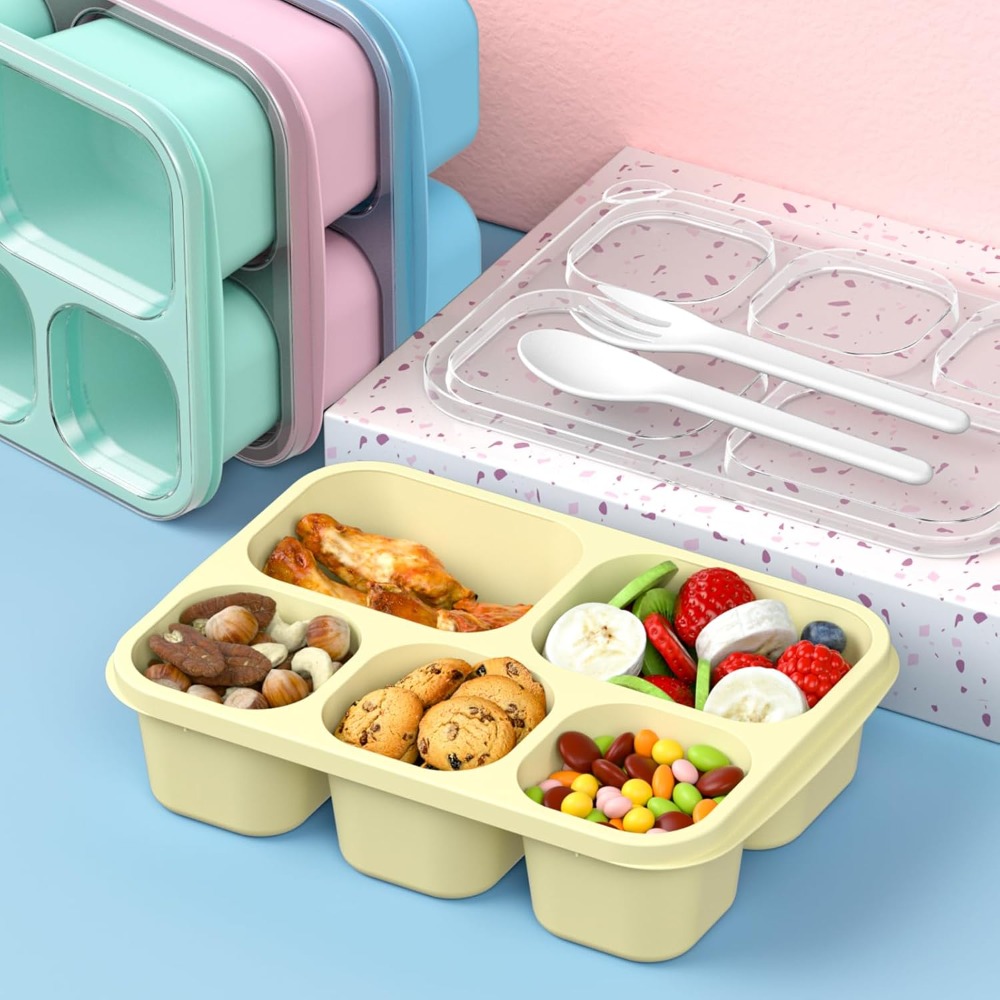 Bento Box Adult Lunch Box - 4  - Meal Prep Yellow review and price