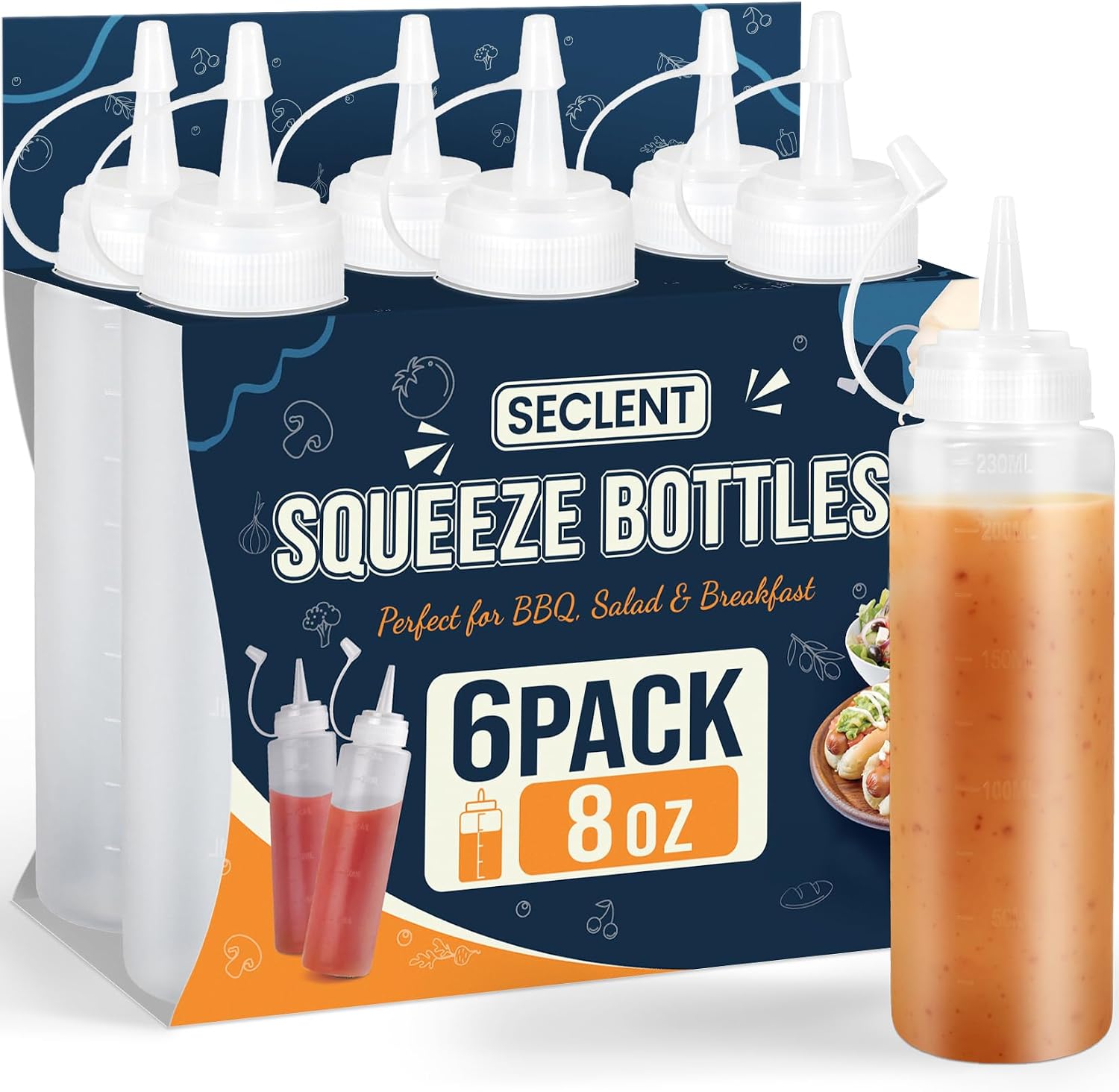 6-Pack 8oz Squeeze Bottles for - Sauce Squeeze Bottle review and price