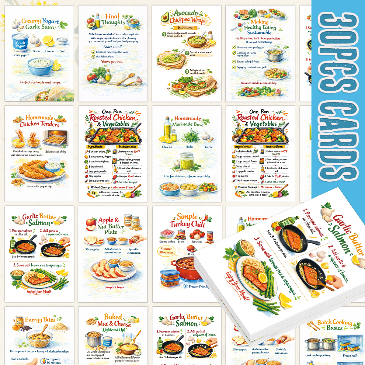 30pcs Wholesome Meals Recipe C - Meal Prep Simple review and price