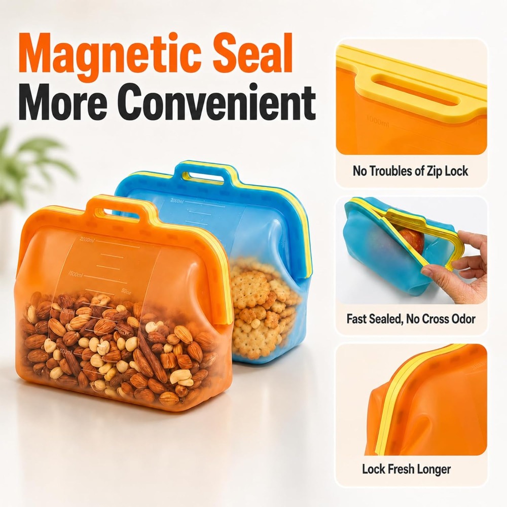 Reusable Silicone Food Storage - Meal Prep Freezer review and price