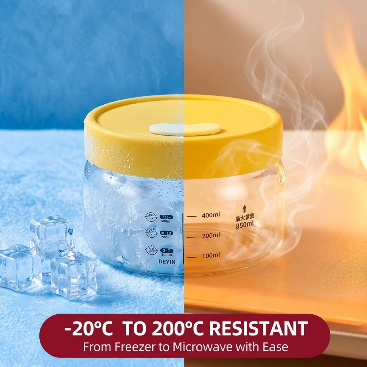 Hot Sale Yellow Glass Food Con - Meal Prep Yellow review and price