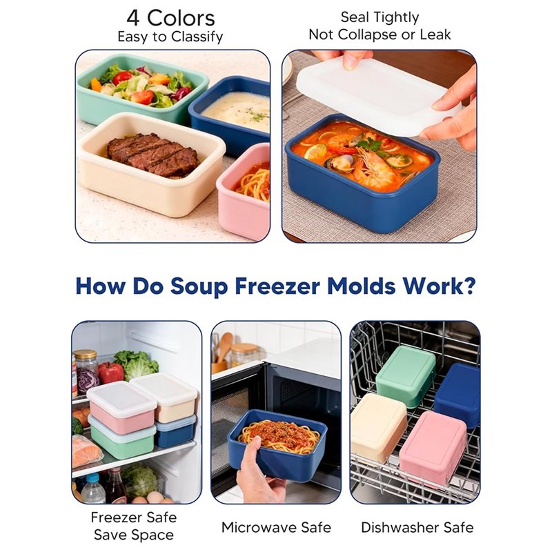 AB33-4-Pack Silicone Freezer M - Meal Prep Freezer review and price