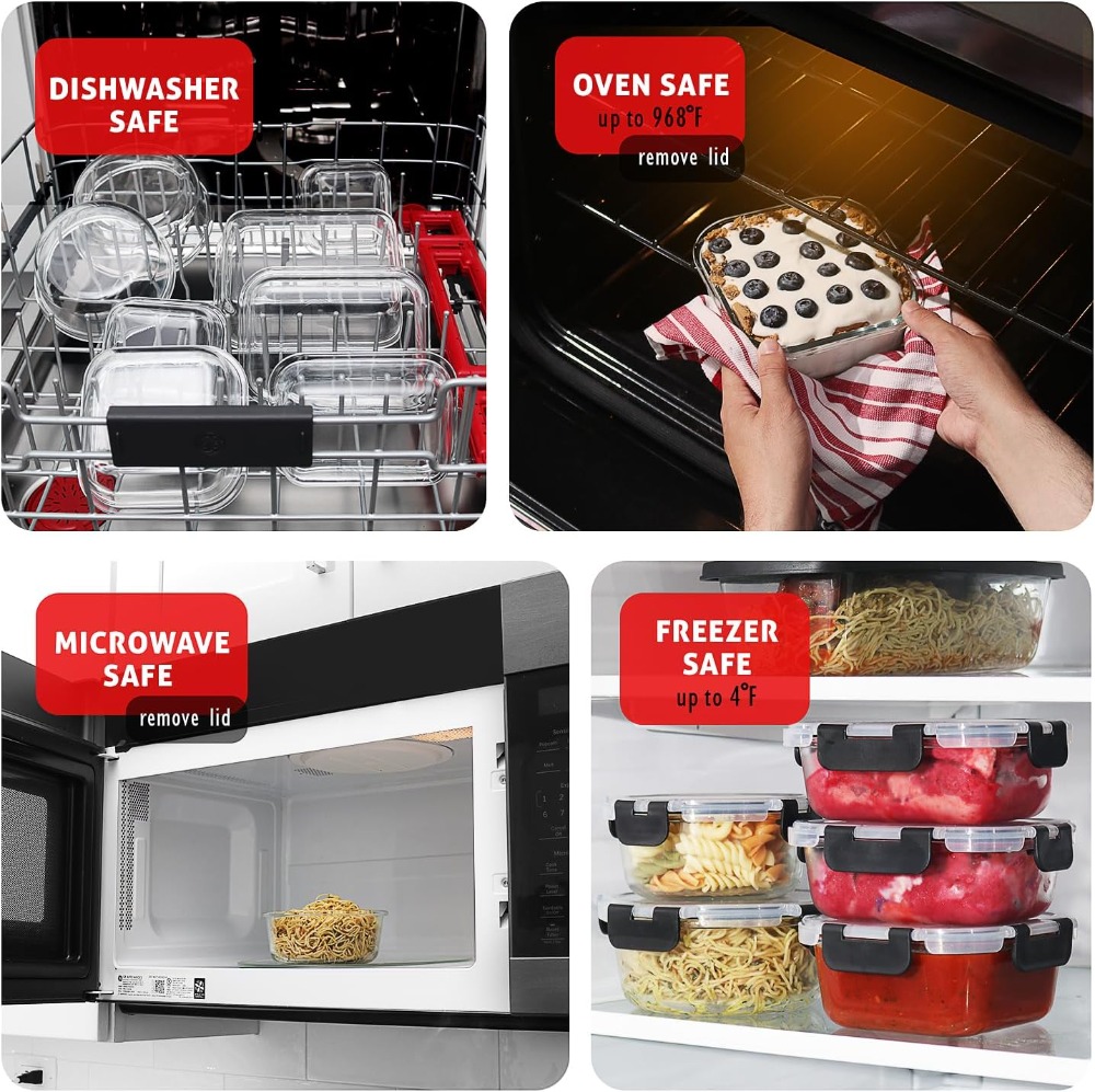 48pc Glass Food Storage Contai - Meal Prep Freezer review and price