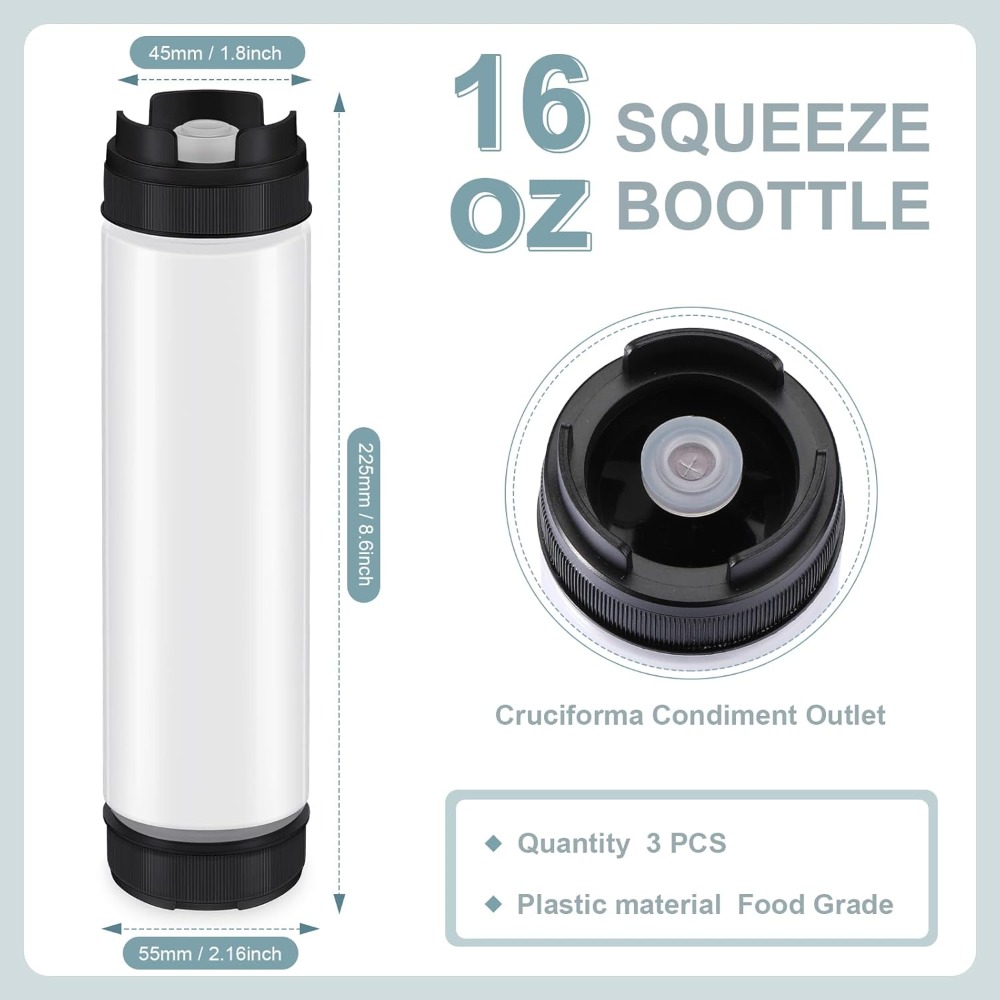 3 Pcs 16 oz Inverted Plastic S - Sauce Squeeze Bottle review and price