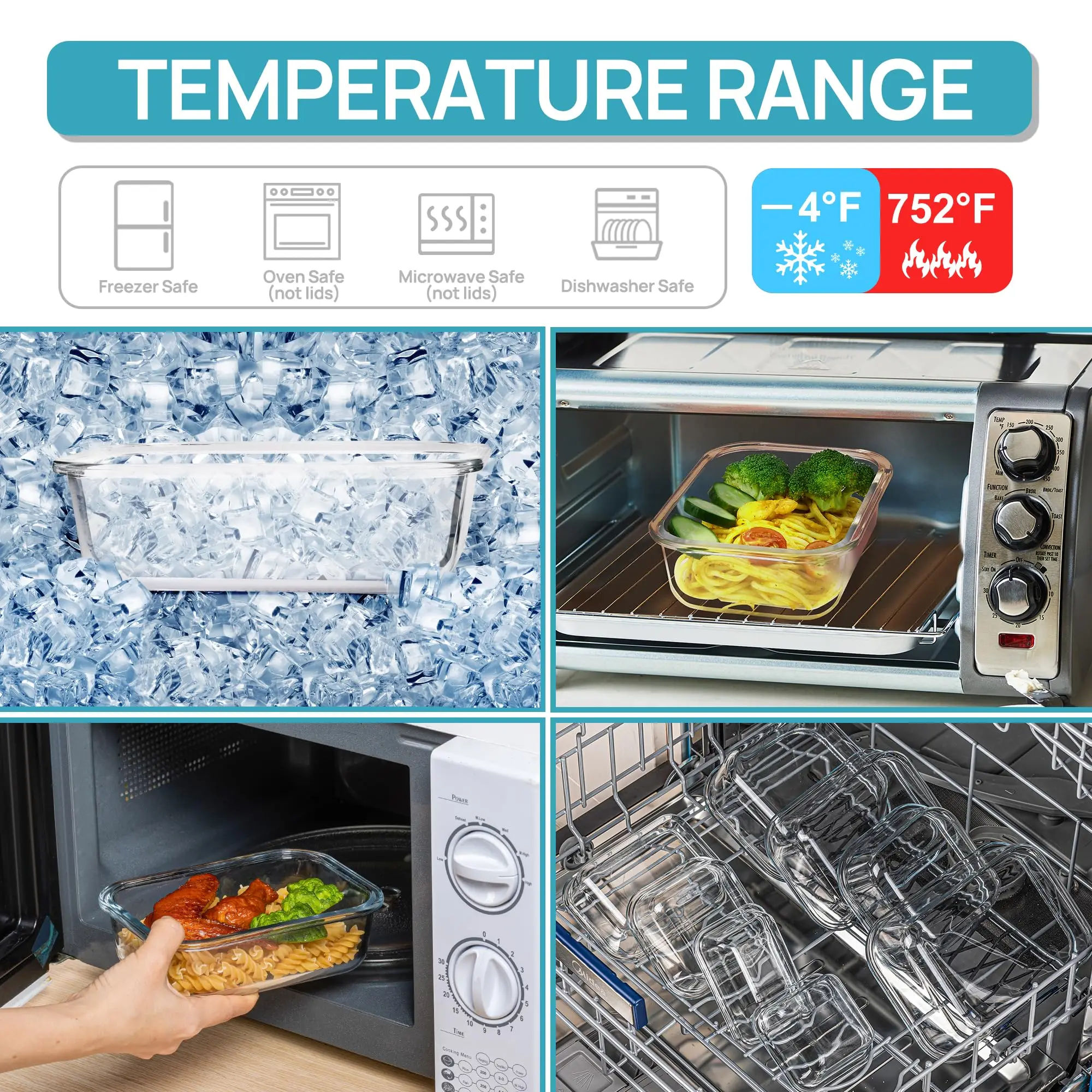 Glass Lunch Box Food Storage C - Meal Prep Freezer review and price